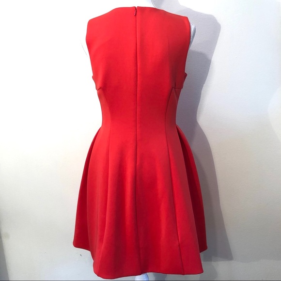 Calvin Klein coral scuba dress cocktail midi - Picture 3 of 8